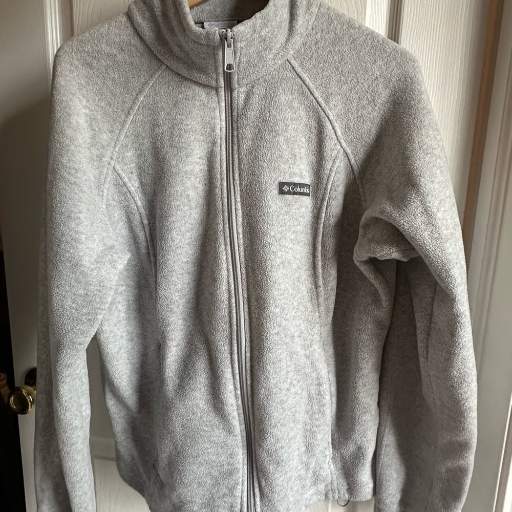 Columbia Light Gray Full-Zip Fleece Jacket